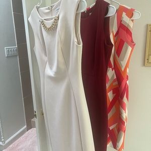 Calvin Klein Women's Dresses - Cream, Burgundy, Multicolor